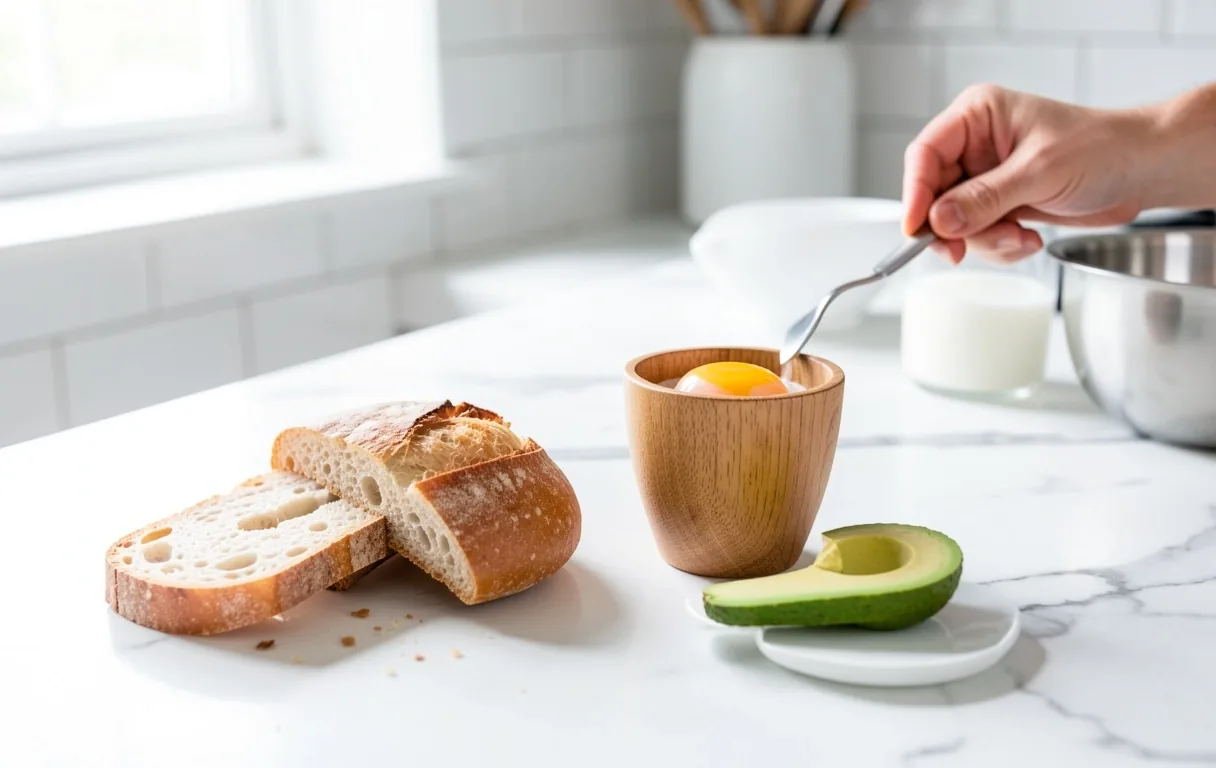 Morning breakfast ingredients